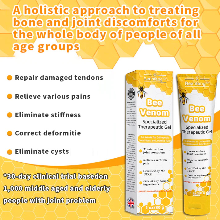 💎💎 Aeehfeng™ Bee Venom Joint Therapy Pain Relief Gel ( Špecializuje sa na ortopedické ochorenia a bolesti pri artritíde)