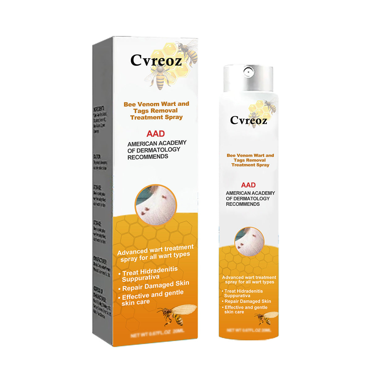🧡Cvreoz Bee Venom Wart and Tags Removal Treatment Spray(👨⚕AAD RECOMMENDS)🐝🐝(🔥Last day promotion 80% off)